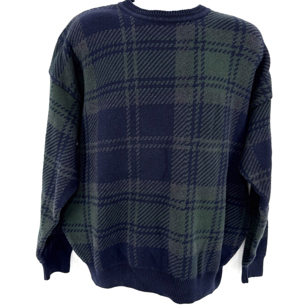Woods & Gray Sweater Men's XL Scotch Plaid Heavyweight Cotton Crewneck